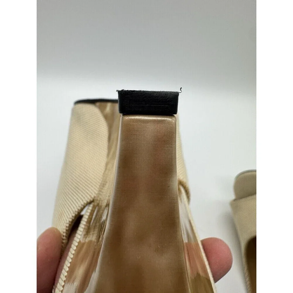 STUART WEITZMAN IVORY LIGHT TAN TORTOISE SHELL WEDGES SHOES Size 9